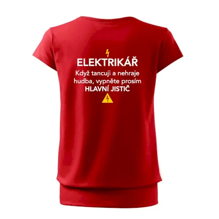 Elektrikář - hlavní jistič - Nápis na zádech