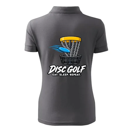 Discgolfový koš s letícím diskem eat sleep repeat