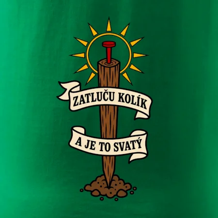 Geodet zatluču kolík a je to svatý