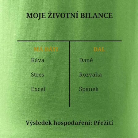 Moje životní bilance má dáti dal