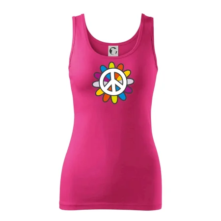 Peace symbol s kreslenou květinou