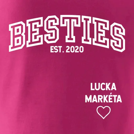 Párové mikiny - Besties (Rok a jména na rukávu)