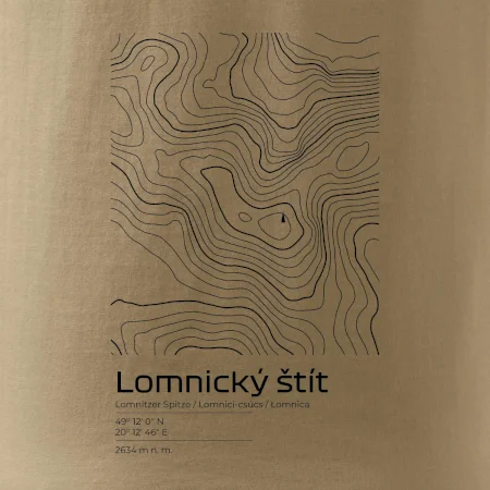 Lomnický štít - vrstevnice v obdélníku