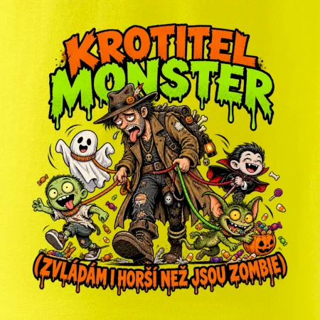 Unavený krotitel monster venčí malé příšerky
