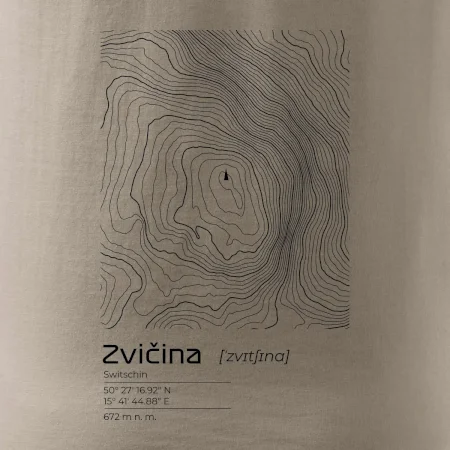 Zvičina - vrstevnice v obdélníku