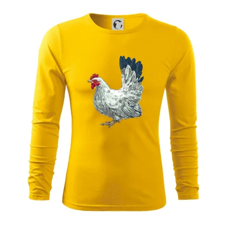 Slepice kreslená bílá