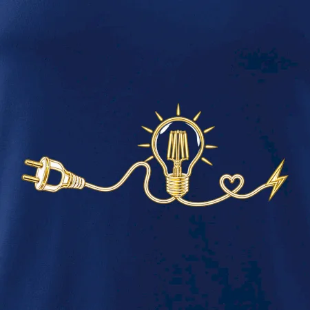 Elektrická zástrčka žárovka a srdce