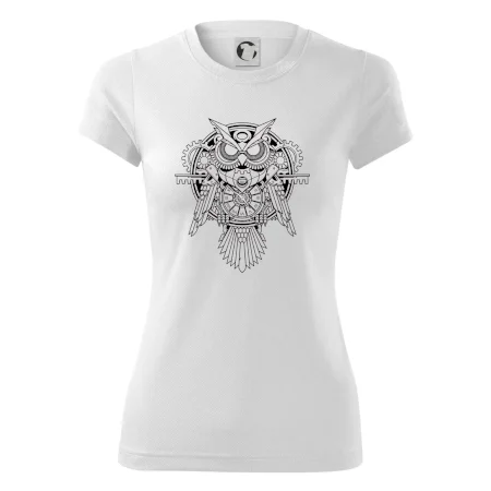 Steampunk sova černobílá