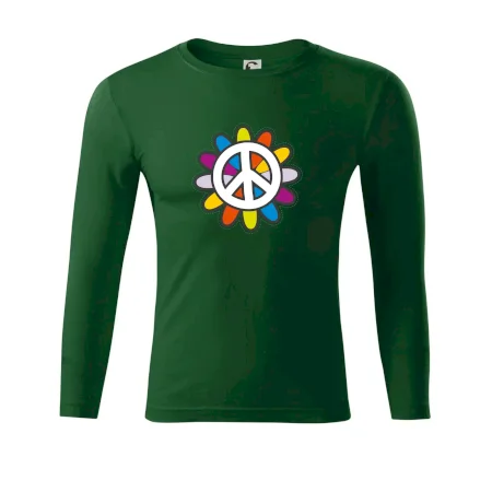 Peace symbol s kreslenou květinou
