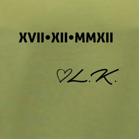 Datum výročí a iniciály