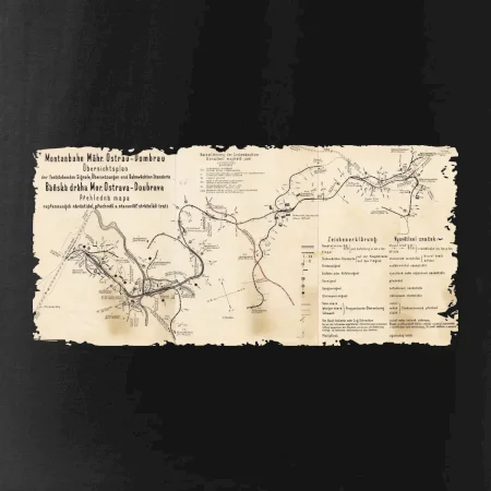 Mapa Báňské dráhy z Moravské Ostravy do Doubravy