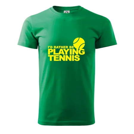Playing tennis