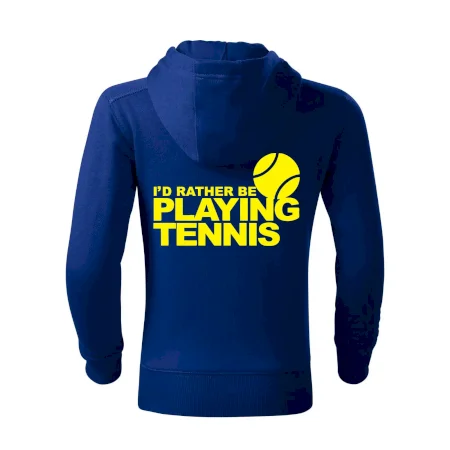 Playing tennis