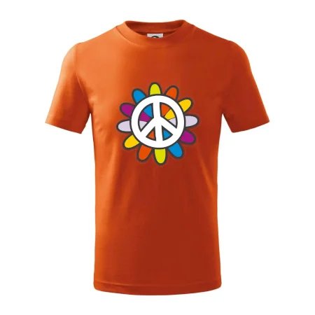 Peace symbol s kreslenou květinou