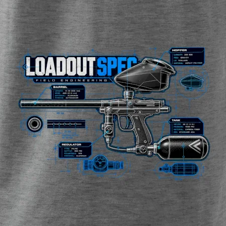 Technický výkres loadout spec paintball