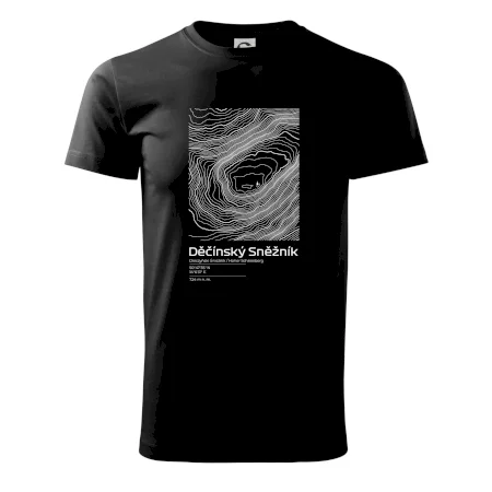 Děčínský Sněžník - vrstevnice v obdélníku