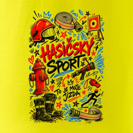 Hasičský sport - kreslené vybavení a terč