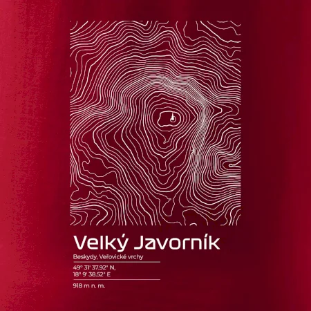 Velký Javorník - vrstevnice v obdélníku