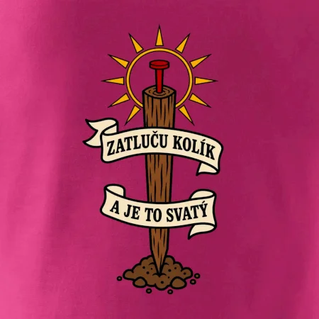 Geodet zatluču kolík a je to svatý