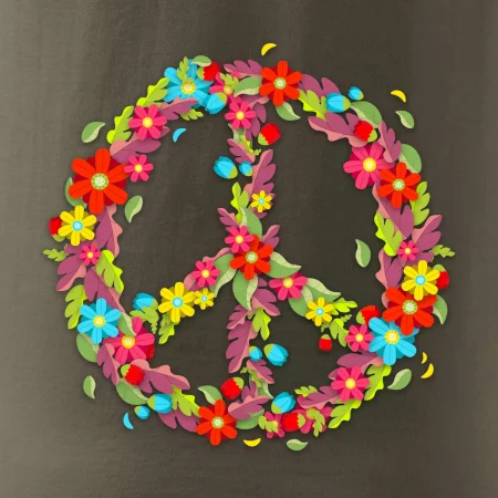 Peace symbol červené květiny