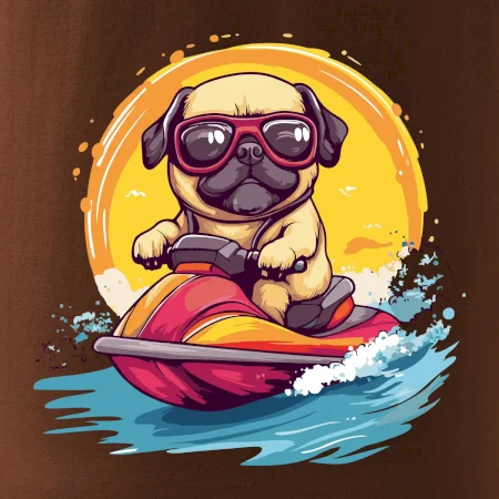 Mops na vodním skútru