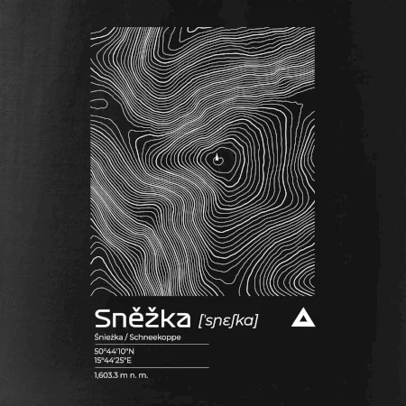 Sněžka - vrstevnice v obdélníku