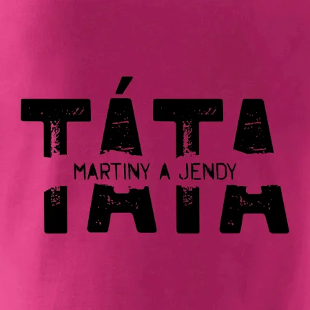 Černý nápis táta a jména dětí