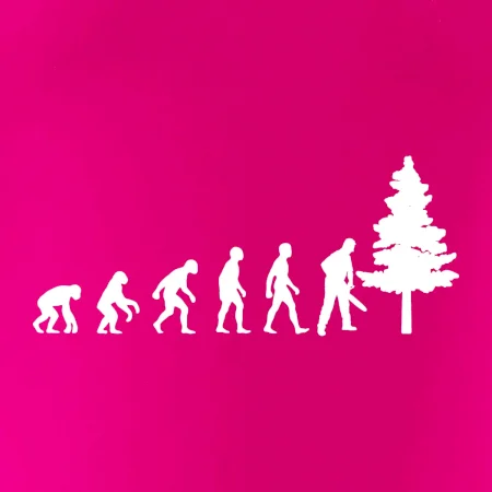 Evoluce dřevorubec - pila a strom