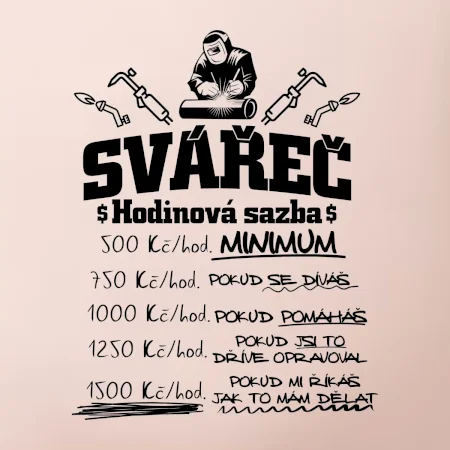 Svářeč - hodinová sazba