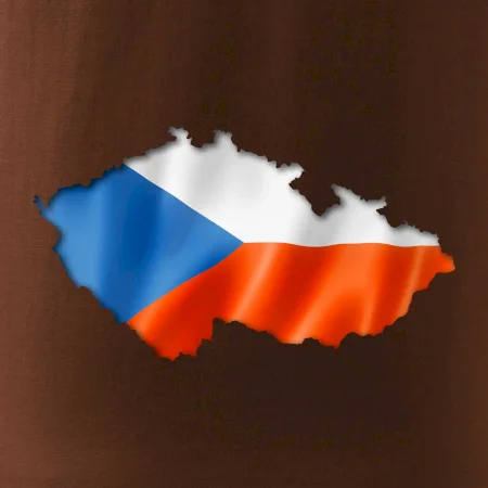 Česká vlajka v obrysu republiky