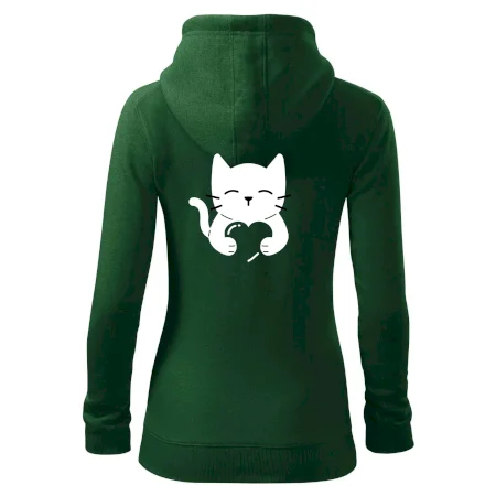 Kočka drží srdce