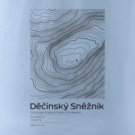 Děčínský Sněžník - vrstevnice v obdélníku