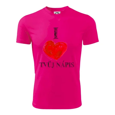I love malované srdce - vlastní nápis