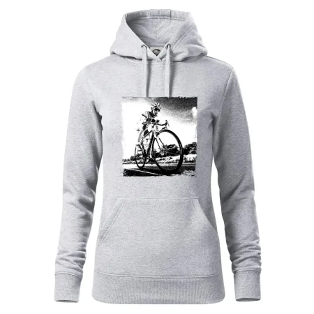 Cyklista černobílá cesta