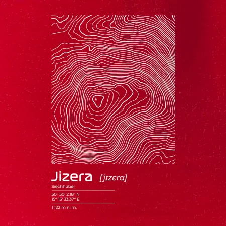 Jizera - vrstevnice v obdélníku