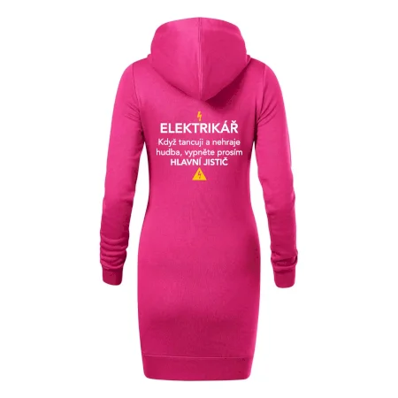 Elektrikář - hlavní jistič - Nápis na zádech