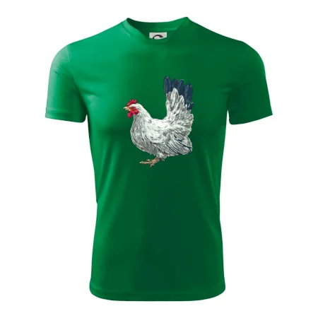 Slepice kreslená bílá