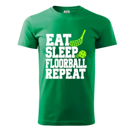 Eat Sleep Floorball Repeat - zelená hokejka