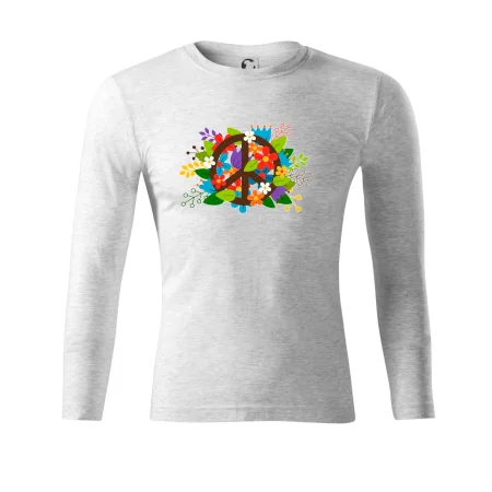 Peace symbol prorostlý květinami