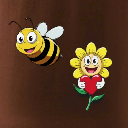 Parové triko - Včela a květina
