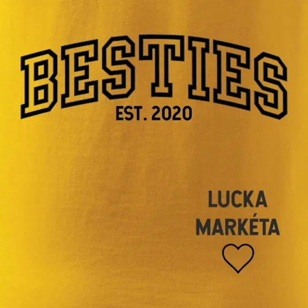 Párové mikiny - Besties (Rok a jména na rukávu)