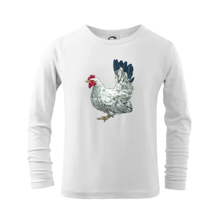 Slepice kreslená bílá