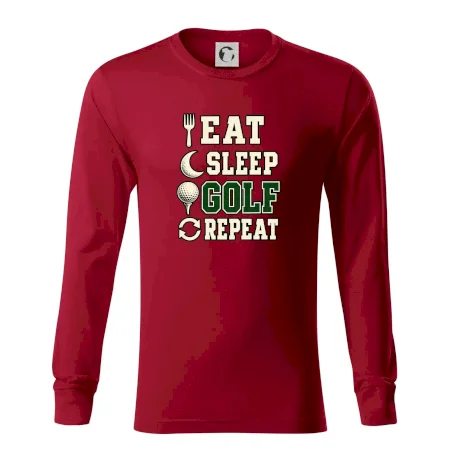 Eat sleep golf repeat typografie
