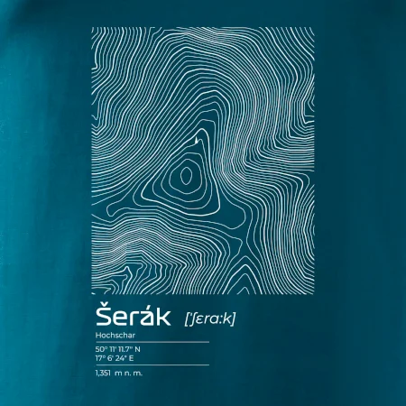 Šerák - vrstevnice v obdélníku
