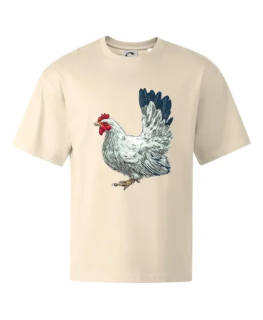 Slepice kreslená bílá