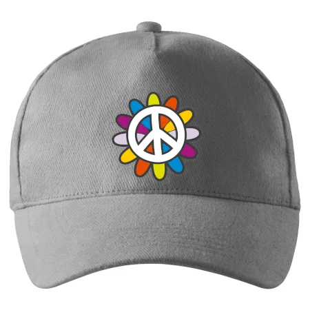 Peace symbol s kreslenou květinou