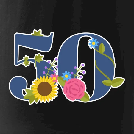 Květinové číslo kreslené - 50
