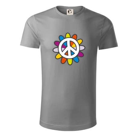 Peace symbol s kreslenou květinou