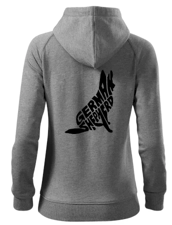 Německý ovčák sedící napis