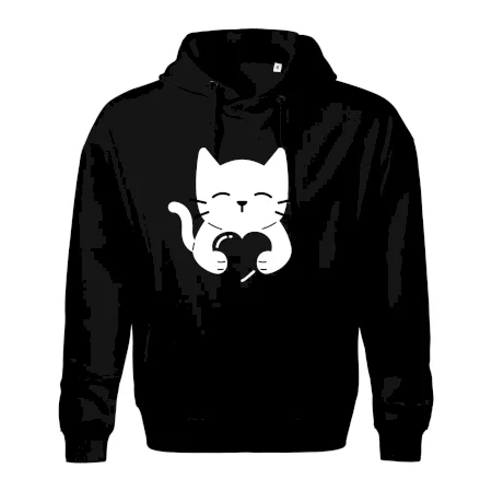 Kočka drží srdce